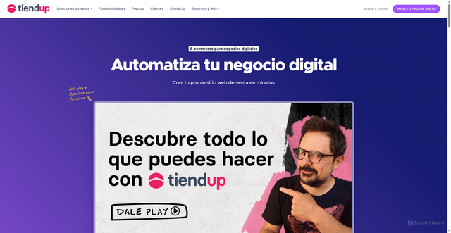Security scan screenshot of https://tiendup.com