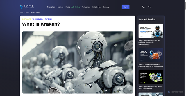 Security scan screenshot of https://cryptorobotics.ai/learn/kraken-review-2022/