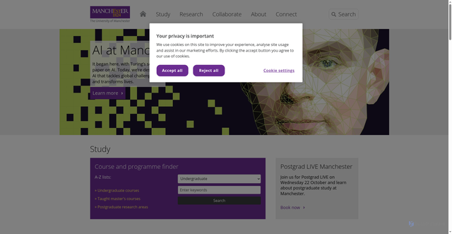 Security scan screenshot of https://www.manchester.ac.uk/