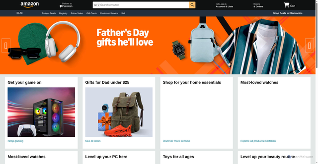 Security scan screenshot of amazon-landing-page-umber.vercel.app