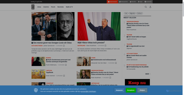 Security scan screenshot of https://doorbraak.be