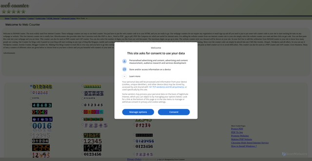 Security scan screenshot of https://hitwebcounter.com