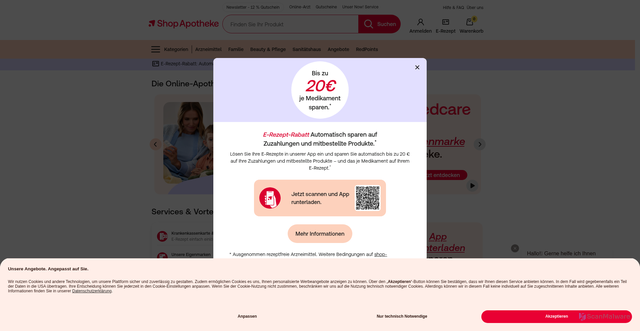 Security scan screenshot of https://www.shop-apotheke.com