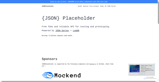 Security scan screenshot of https://jsonplaceholder.typicode.com