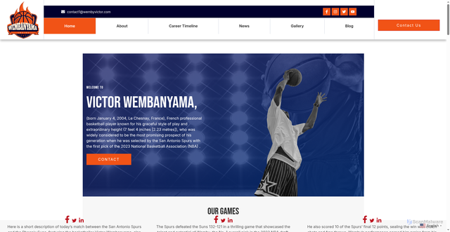 Security scan screenshot of https://wembyvictor.com/