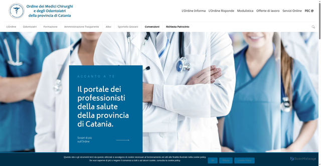 Security scan screenshot of https://www.ordinemedct.it/