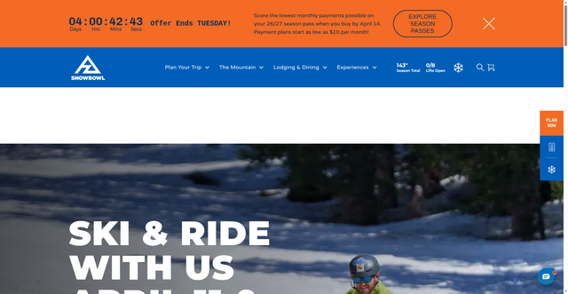 Security scan screenshot of https://www.snowbowl.ski