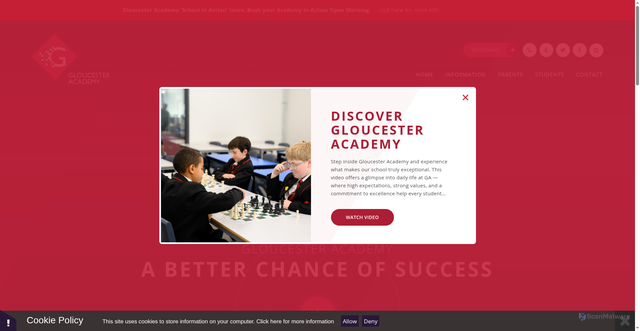 Security scan screenshot of https://www.gloucesteracademy.co.uk/