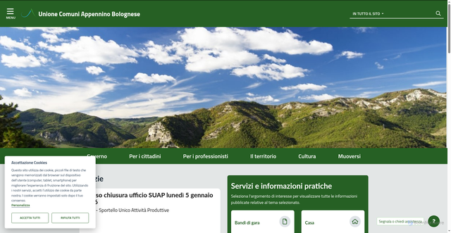 Security scan screenshot of https://www.unioneappennino.bo.it/