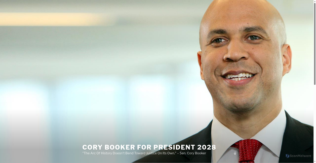 Security scan screenshot of https://corybooker.org/