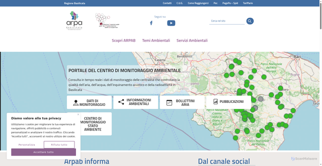 Security scan screenshot of https://www.arpab.it/
