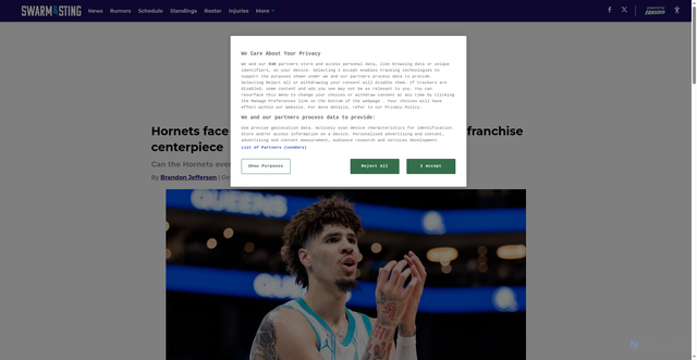 Security scan screenshot of https://swarmandsting.com/hornets-face-crushing-dilemma-lamelo-ball-franchise-centerpiece