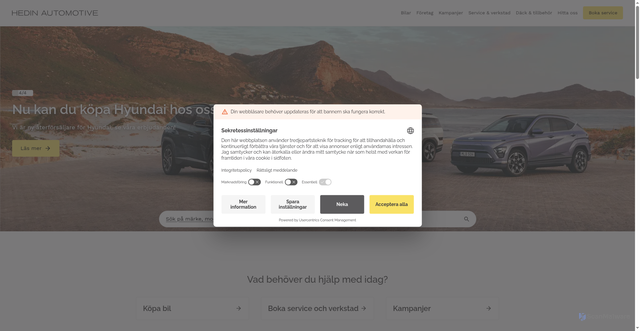 Security scan screenshot of https://hedinbilservice.se