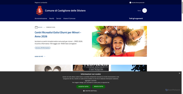 Security scan screenshot of https://www.comune.castiglione.mn.it