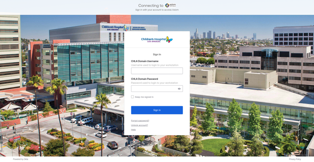 Security scan screenshot of https://chla.axiom.cloud