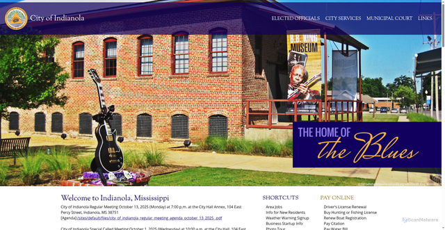 Security scan screenshot of https://www.indianolams.gov/