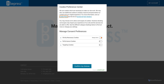 Security scan screenshot of https://resources.bepress.com
