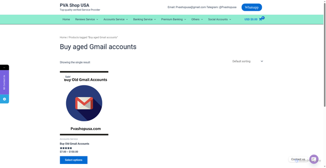 Security scan screenshot of https://pvashopusa.com/product-tag/buy-aged-gmail-accounts/