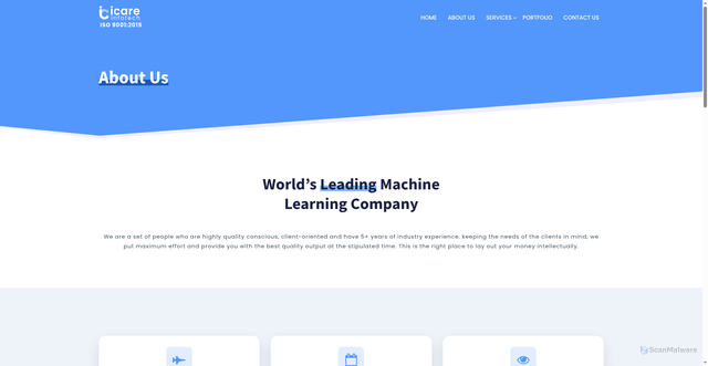 Security scan screenshot of https://icareinfotech.com/about.html