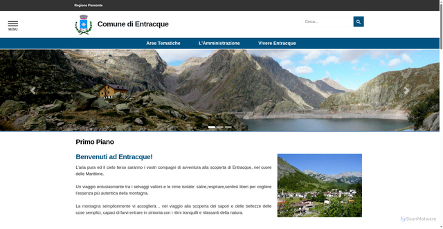 Security scan screenshot of https://www.comune.entracque.cn.it/