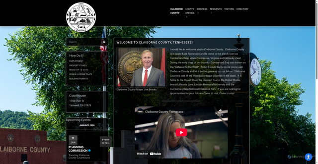 Security scan screenshot of https://claibornecountytn.gov/