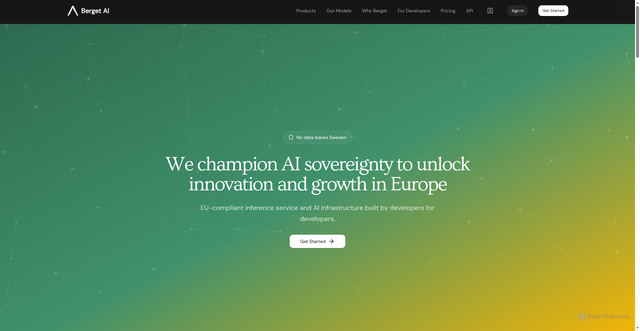 Security scan screenshot of https://berget.ai/