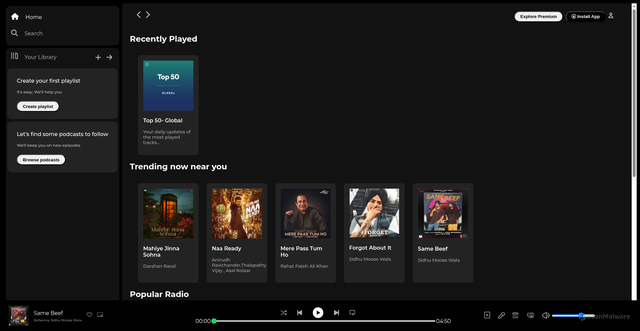 Security scan screenshot of http://spotify-clone-subham.netlify.app/