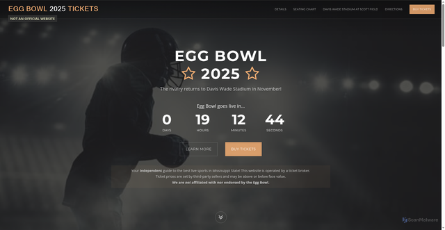 Security scan screenshot of https://www.eggbowl2024.com/