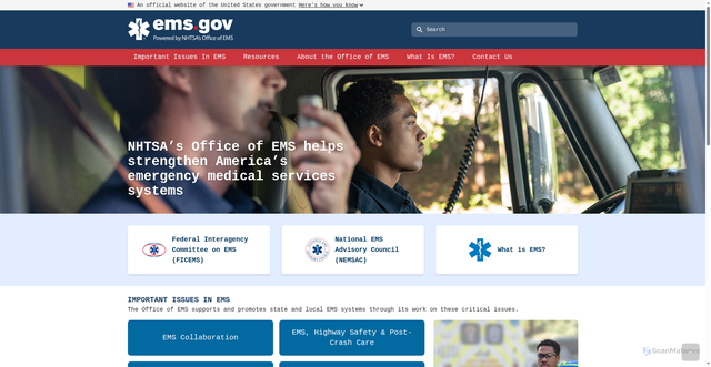 Security scan screenshot of https://www.ems.gov/