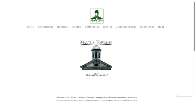 Security scan screenshot of https://mantuatownshipohio.gov/