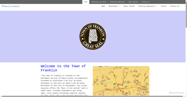 Security scan screenshot of https://franklinalabama.gov/