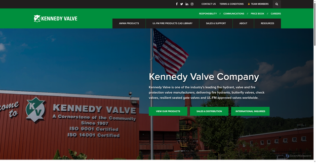 Security scan screenshot of https://www.kennedyvalve.com/