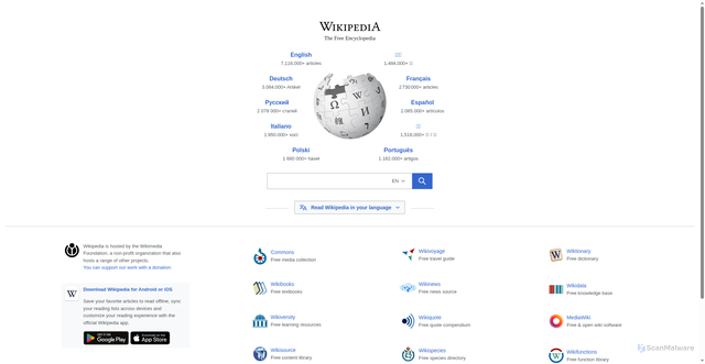 Security scan screenshot of https://www.wikipedia.org/