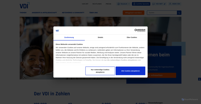 Security scan screenshot of http://www.vdi.de
