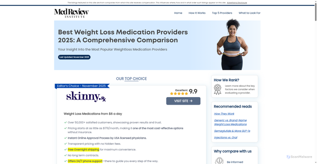 Security scan screenshot of https://medreviewinstitute-page.pages.dev/