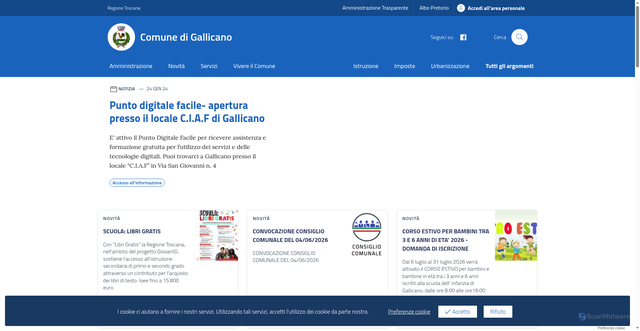 Security scan screenshot of https://www.comunedigallicano.org