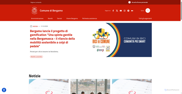 Security scan screenshot of https://www.comune.bergamo.it/