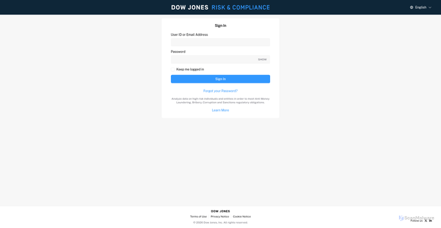 Security scan screenshot of https://riskcenter.dowjones.com