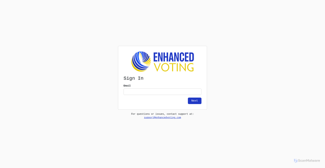 Security scan screenshot of https://app.enhancedvoting.com