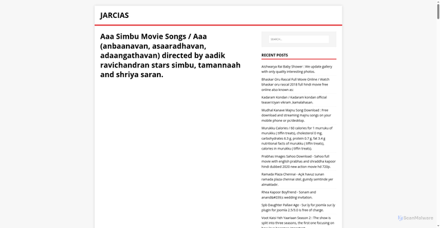 Security scan screenshot of https://reciasu.pages.dev/post/aaa-simbu-movie-songs/