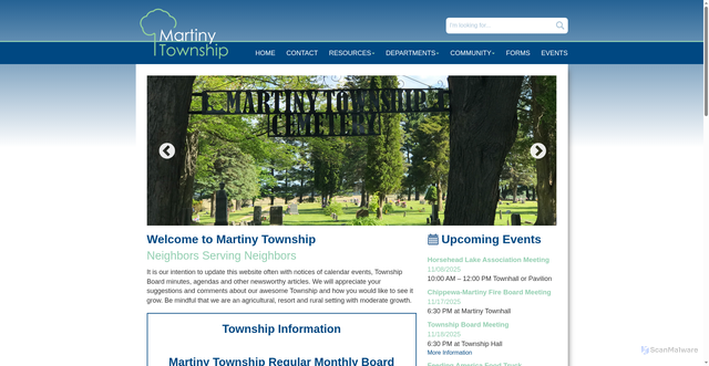 Security scan screenshot of https://martinytownshipmi.gov/