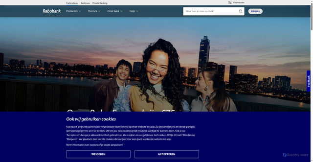 Security scan screenshot of https://www.rabobank.nl