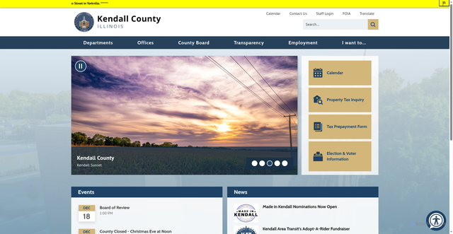 Security scan screenshot of https://www.kendallcountyil.gov/