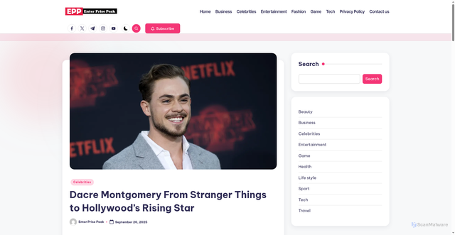 Security scan screenshot of https://enterprisepeak.co.uk/dacre-montgomery/