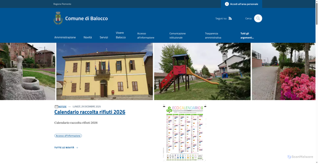 Security scan screenshot of https://www.comune.balocco.vc.it:443/