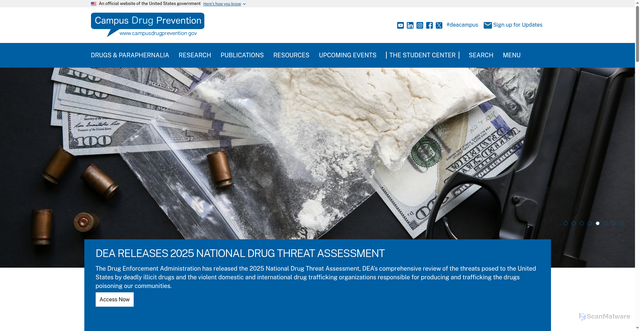 Security scan screenshot of https://campusdrugprevention.gov/