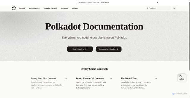 Security scan screenshot of https://docs.substrate.io