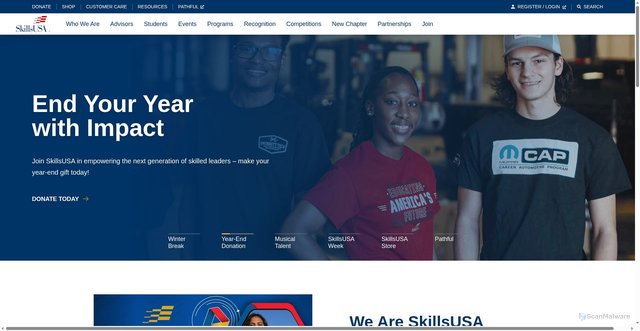 Security scan screenshot of https://skillsusa.org