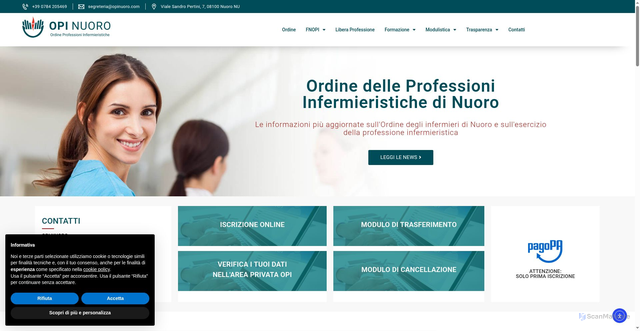 Security scan screenshot of https://www.opinuoro.it/