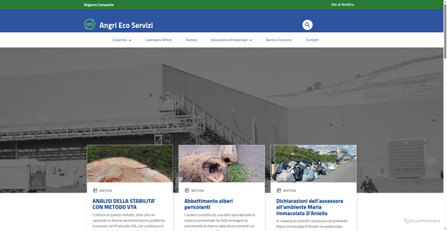 Security scan screenshot of https://www.angriecoservizi.it/